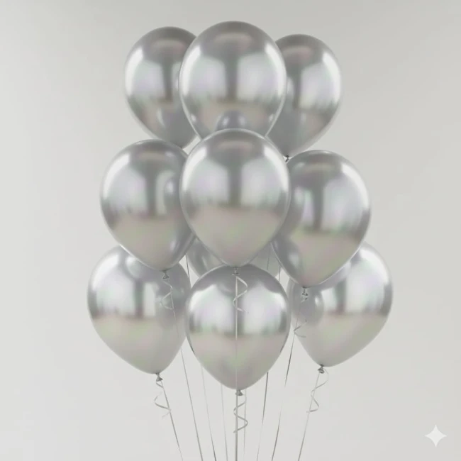 Silver Balloon Bunch