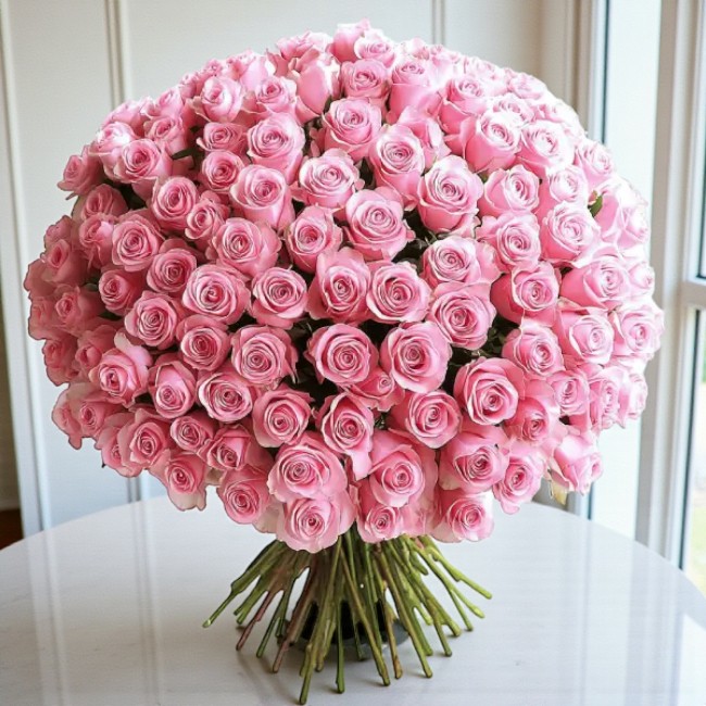 100 Pink Roses
