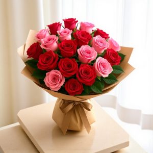 30 Red and Pink Roses Bouquet