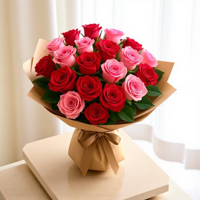 30 Red and Pink Roses
