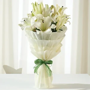 Graceful White Lily Bouquet