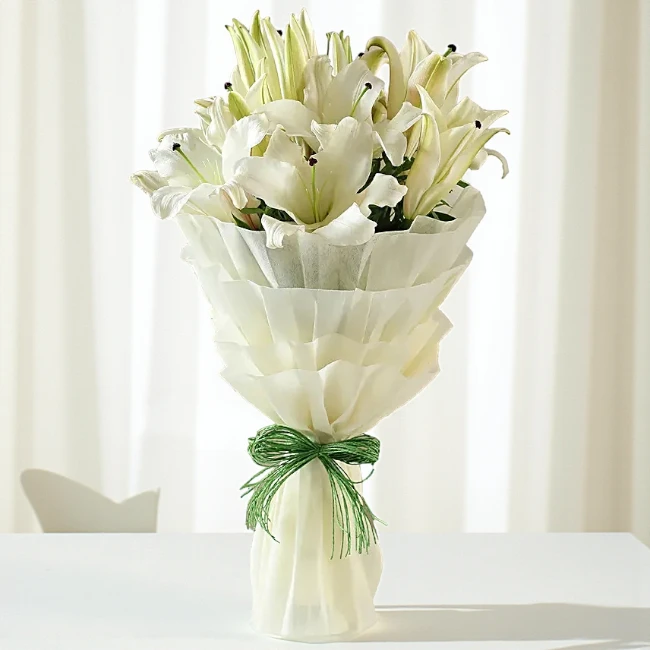 Graceful White Lily Bouquet