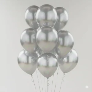 Silver Balloon Bunch