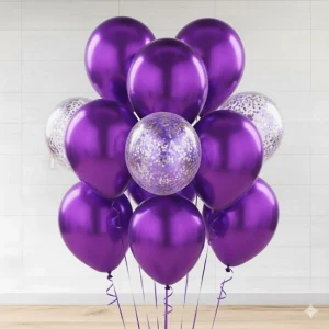 Purple & Silver Balloon Bunch