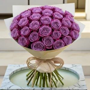 100 Purple Roses Bouquet