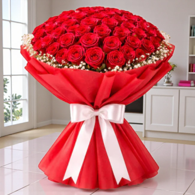 50 Red Roses Bouquet