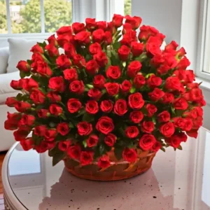 80 Red Roses Basket